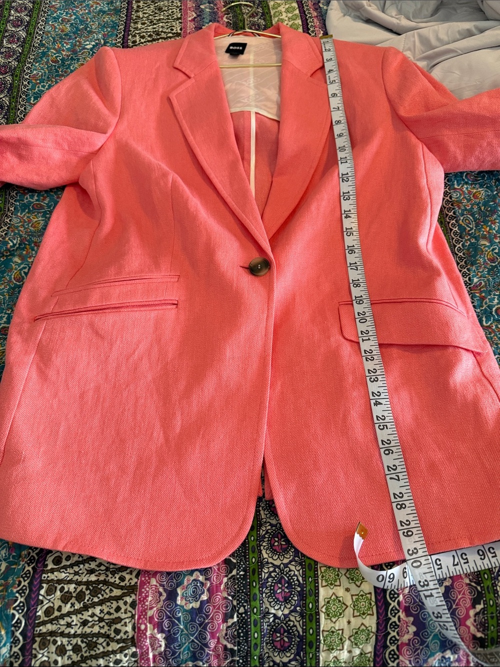 BOSS Coral Pink Single-Button Women's Blazer - Picture 7 of 7